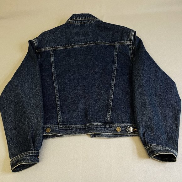 Eddie Bauer Jean Jacket Womens Medium M Blue Cotton‎ Denim Cropped Short Collar - Picture 8 of 9